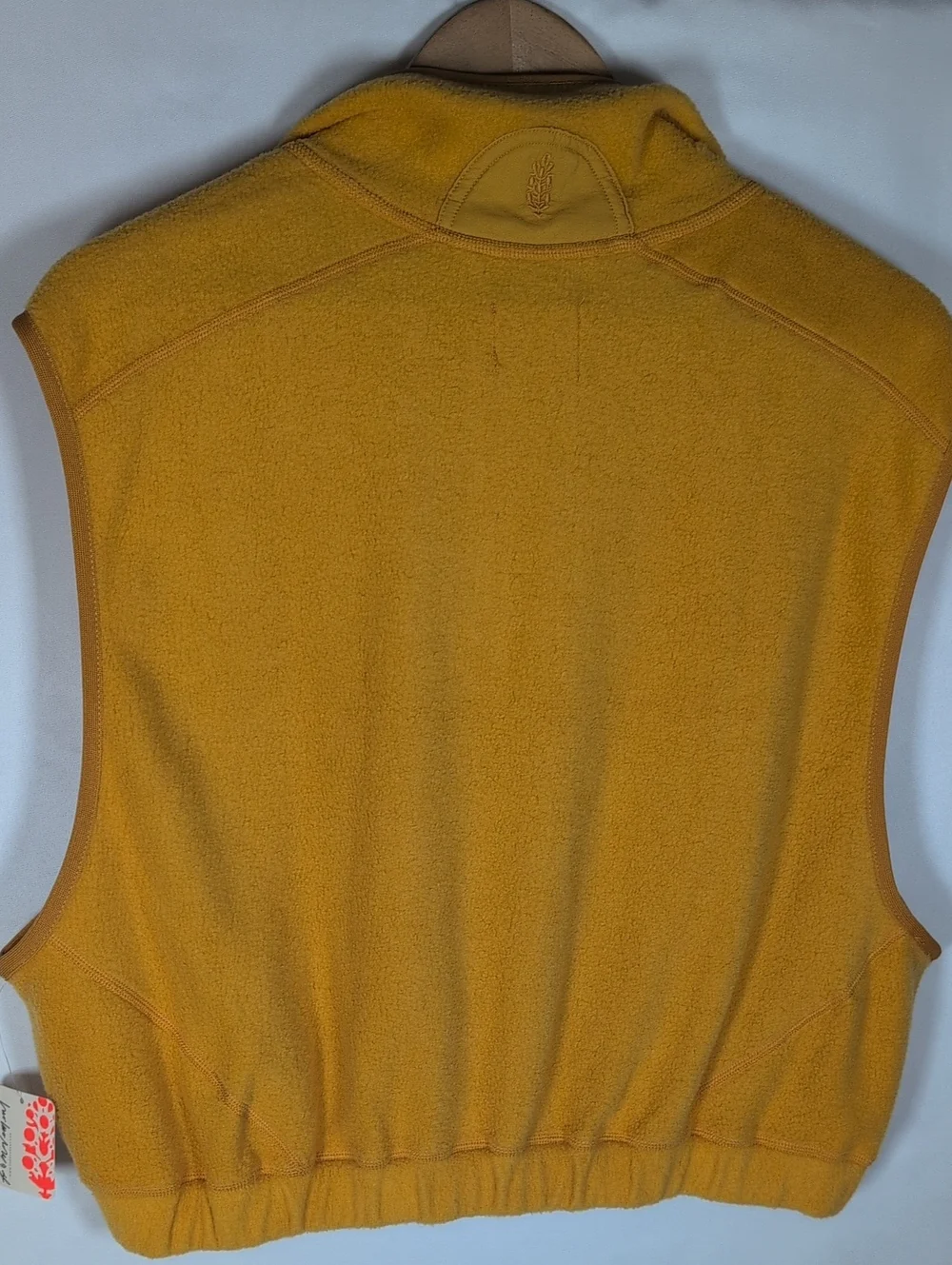 Free People (YELLOW) Sleeveless Fleece Vest in Mustard - Zip Front - Picture 6 of 7